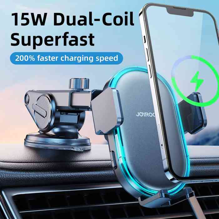 Joyroom JR-ZS299 Dual-Coil Wireless Car Charger Holder with LED